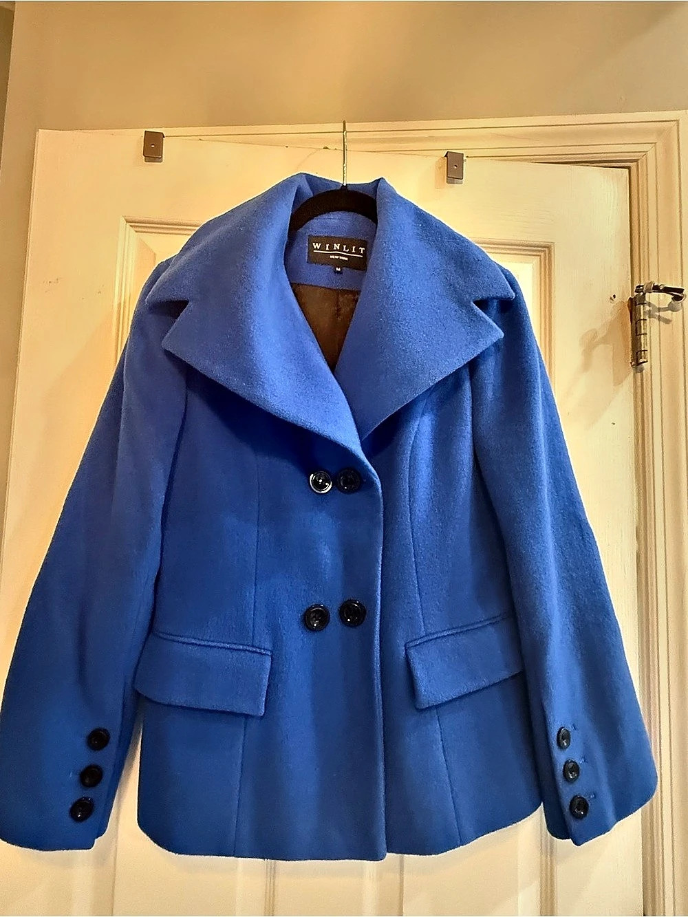 Winlit Wool Pea Coat in Blue Size Medium Like New